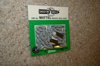 1958 Mattel Shootin Shell Bullet Pack 3 Casings & 30 Plastic Tips -