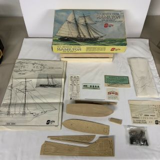 Vintage Sterling Models US Revenue Cutter Hamilton Wooden Ship Model Kit 1:9 2