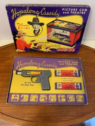 Vintage 1950s Hopalong Cassidy Movie Picture Gun Theatre Toy 492 Box Set