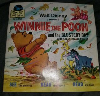 Walt Disney Winnie The Pooh And The Blustery Day See Hear Read Book Record 327