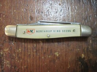 Vtg Kutmaster Utica Ny Usa Northrup King Seeds 3 Blade Pocket Knife Hardly