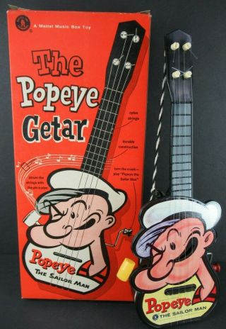 Vintage Mattel " The Popeye Getar " (guitar) Old Store Stock 14 " L