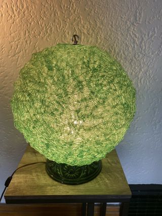 Vintage Mid Century Modern Lucite Spaghetti Swag Lamp SHADE,  Large Green 2