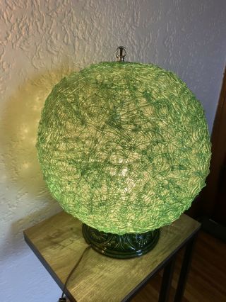 Vintage Mid Century Modern Lucite Spaghetti Swag Lamp SHADE,  Large Green 3