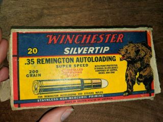 Winchester Silvertip Bear Box.  35 Remington Speed Empty Ammo Box