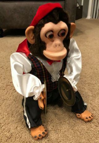 Vintage Charley Chimp Cymbal Playing Monkey Toy