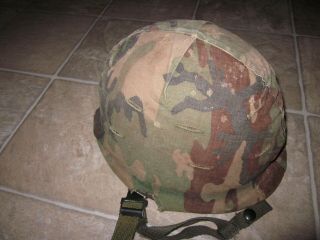 Cold War Vintage Us Army Steel Helmet & Liner With Cover Dated 1976