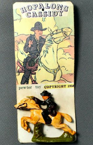 Orig.  1950 Hopalong Cassidy & His Horse Topper Pewter Milk Company Figurine Xhc9