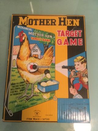 Vintage Mechanical Mother Hen Target Game - Complete