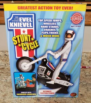 The Wind - Up And Go Extreme Evel Knievel Stunt Cycle With Energizer Launc