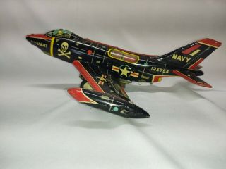 Yonezawa Japan Navy Black Knight Toy Friction Jet