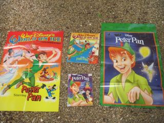 2 Lg.  Peter Pan Posters,  Coloring Book,  On Ice Souvenir Book With Event Photos