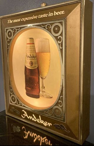 Vintage Andeker Beer - Light Up Sign.  Perfect For Bar 12” By 15” 3