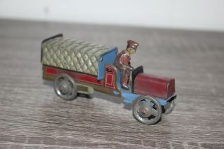 Antique Germany Tin Litho Penny Toy Delivery Van Truck Distler Fischer Meier