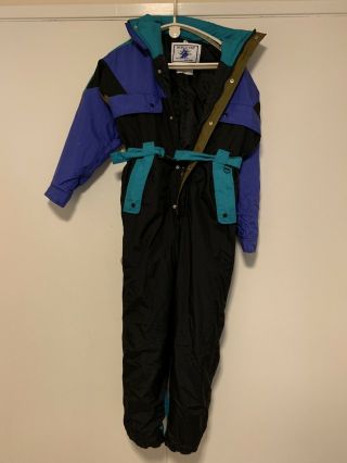 Vintage One Piece Snowsuit Ski Suit 80s 90s Hot Gear Size 16