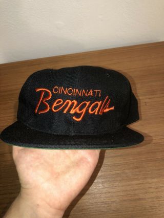 Vintage 90s Cincinnati Bengals Sports Specialties Sl Script Snapback Hat Cap Nfl