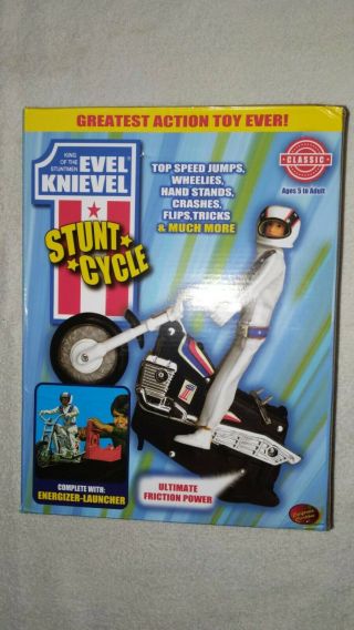 Wind - Up And Go Extreme Evel Knievel Stunt Cycle With Energizer Launch