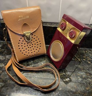 Vintage Classic Zenith The Owl Eye Royal " 500 " 7 Transistor Radio/case