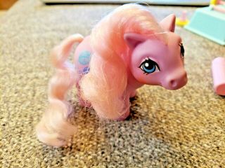 Vintage G1 My Little Pony BABY Fleecy Pal Woolly Sheep Factory Curls PINK HAIR 3