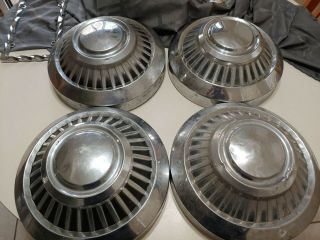 Set Of 4 Vintage Dog Dish Wheel Hubcaps Chrome Chevy,  Ford,  Dodge