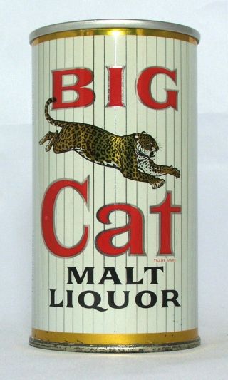Big Cat Malt Liquor 12 Oz.  Zip Style Pull Top Beer Can - Pabst Brewing,  Milwaukee
