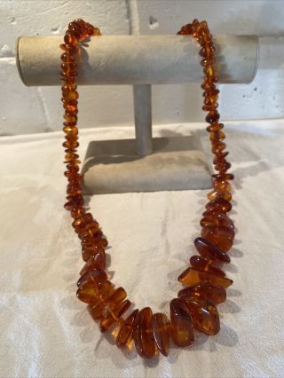 Fine Old Vintage Natural Baltic Amber Bead Big Chunky Graduated Necklace
