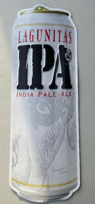Lagunitas Ipa Craft Beer Big Tall Boy Can Metal Tin Tacker Sign Neon 26” X 9”