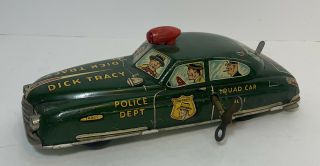 Marx Dick Tracy Squad Car No.  1 Tin Litho Wind Up Toy 1949
