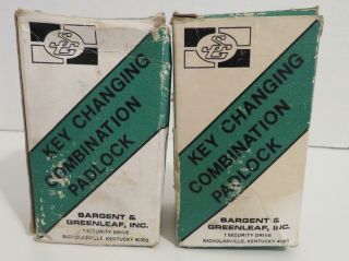 2 Vintage Sargent & Greenleaf Key Changing Combination Padlock 8077a