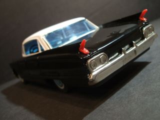 Bandai 1961 Cadillac Sedan DeVille Hardtop BLACK Japan tin toy car Friction 3