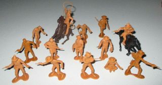 Marx 1970s Storage Box Red River Play Set Cowboys,  Miners And Trappers W/ Horses