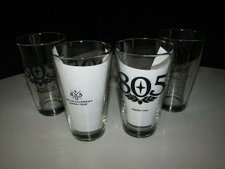 (4) 805 Properly Chill Firestone Walker Craft Lager Beer Pint Glass Man Cave