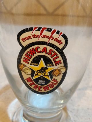 The One And Only Newcastle Werewolf Brewing Blood Red Ale Schooner Glass 12 Oz