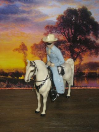 Hartland Champ Lone Ranger Silver Horse Cowboy Saddle Hat Pistols All