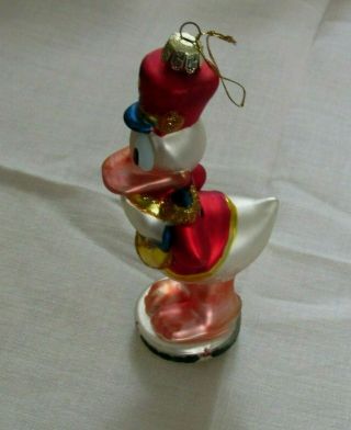 Santas Best Disney Donald Duck European Style Blown Glass Christmas Ornament