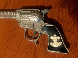 Vintage 1950 ' s Hopalong Cassidy G.  Schmidt Cap Gun Rare White Logo on Black Grip 2