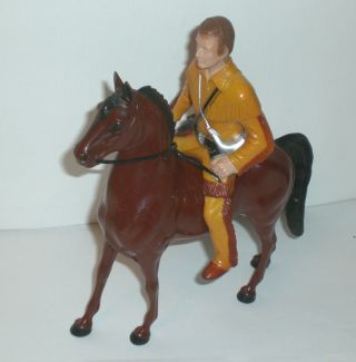 Vintage Hartland Western Davy Crockett Figure Brown Horse 800 Series 1950s Toy
