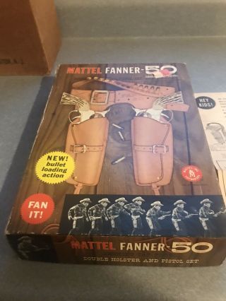 Vintage Mattel Fanner 50/ Double Holster Set Box Only With Instructions