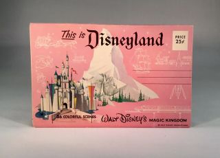 Vintage This Is Disneyland Fold Out Postcard Folder 26 Views (vg)