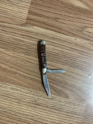Vintage Case Xx Red Bone 2 Folding Blade Pocket Knife 6220