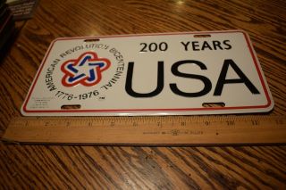 1976 Bicentennial American Revolution 200 Year Usa License Plate