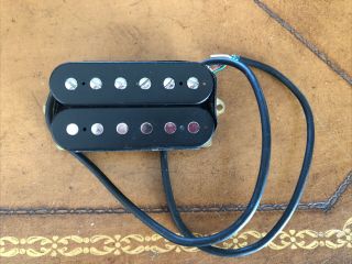 Vintage Dimarzio Dp103 Paf Humbucker Pickup Black Mounted To Body W Correct Nuts
