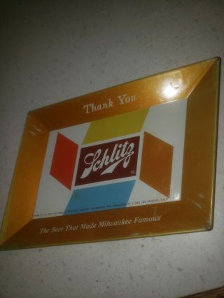 Vintage Schlitz Beer Tray Tip Tray Dated 1955