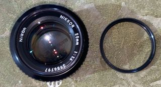 Vintage Nikon Nikkor 50mm F1.  4 Camera Lens