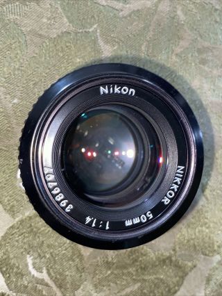 Vintage Nikon Nikkor 50mm f1.  4 Camera Lens 2