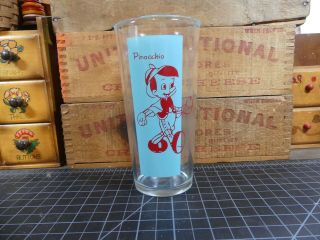 Vintage Drinking Glass Jiminy Cricket Pinocchio Walt Disney