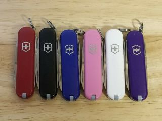 6 Victorinox Classic Sd 58mm Swiss Army Knives - Mixed Colors