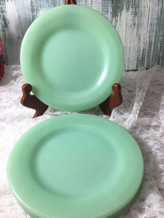 Vintage Fire King Jade - Ite Jadeite Jadite Dessert Plates 6 3/4” Set Of 4 175
