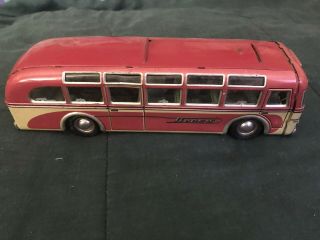 Toy Sheet Metal Old Mechanical Tippco Bus With Wind Up Motor.  Fully Functional.