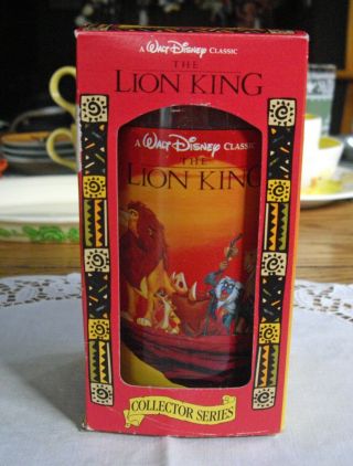 Walt Disney Classic The Lion King Burger King Cup Collector Series Tumbler W/box